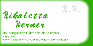 nikoletta werner business card